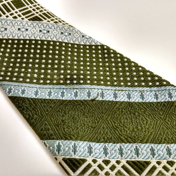 Vintage 60s 70s Green Clip-On Necktie Retro Neck Tie - Picture 2 of 9